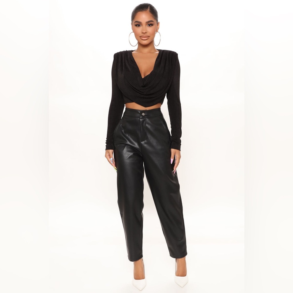 Fashion Nova Need A Little More Faux Leather Pants - Black Size Medium